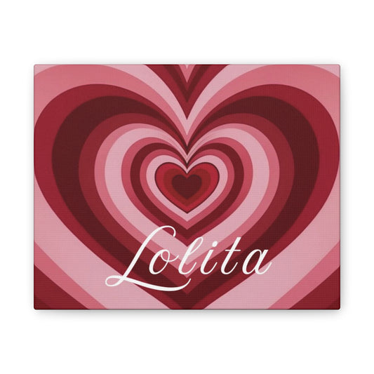 Heart Canvas Wall Art, Love Decor, Personalized Name Sign, Stretched Canvas Print, 0.75 Inch Depth, Customized Heart Design