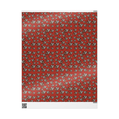 Copy of Valentine Heart Leopard Wrapping Paper — Romantic Animal Print Gift Wrap