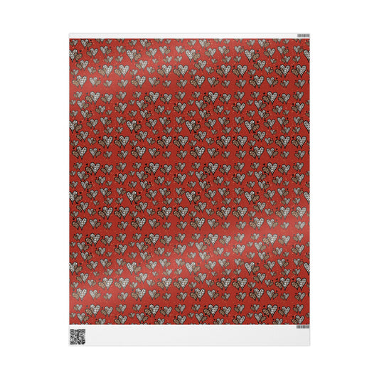 Copy of Valentine Heart Leopard Wrapping Paper — Romantic Animal Print Gift Wrap
