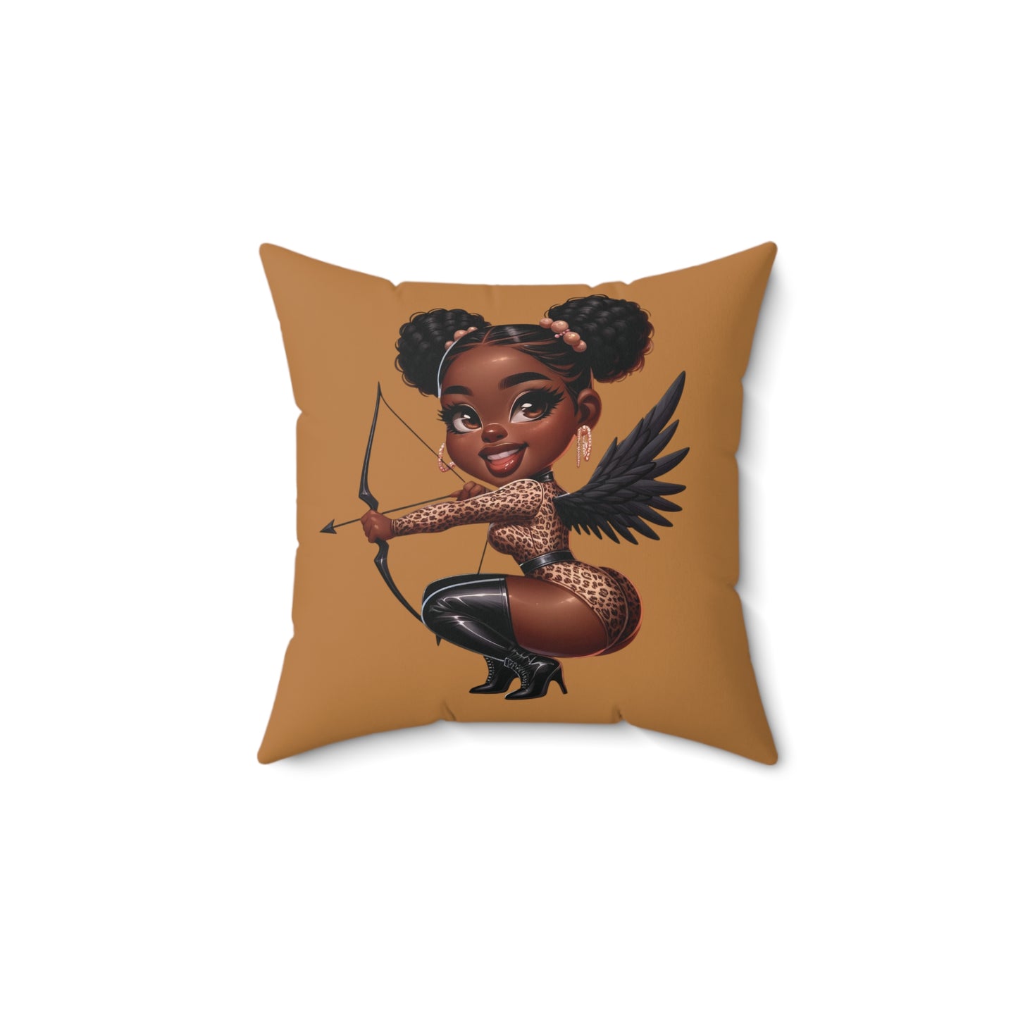Black Cupid Valentine Pillow,  Angel Throw Pillow, Cherub Throw Pillow, Heavenly Décor Pillow, Chic Angel Cushion, Fantasy Angel Pillow, Angel Decor Pillow, Angel Cherub Decor