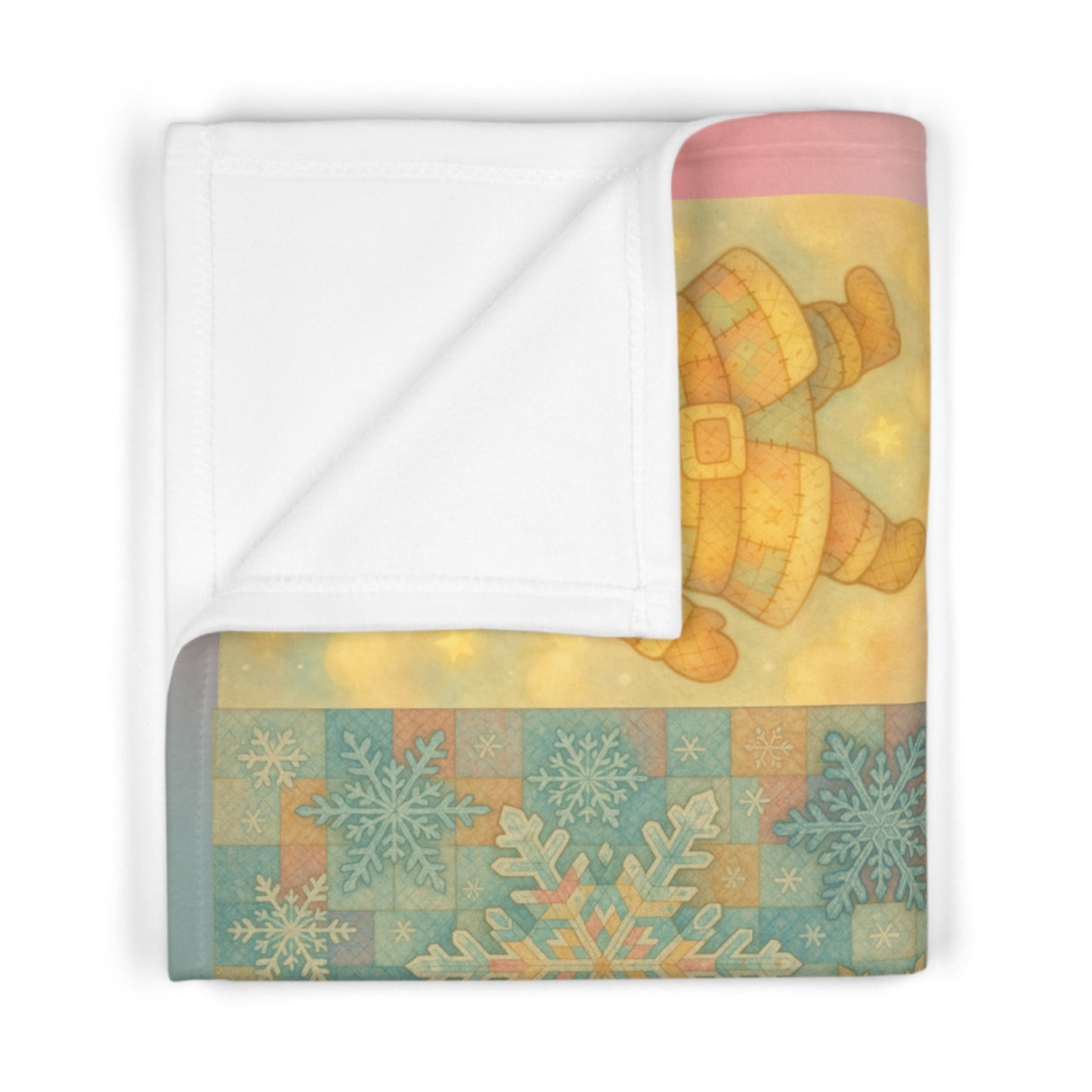 Christmas Patchwork Fleece Baby Blanket, Baby Swaddle, Holiday Throw, Festive Infant Blanket, Winter Nursery Decor