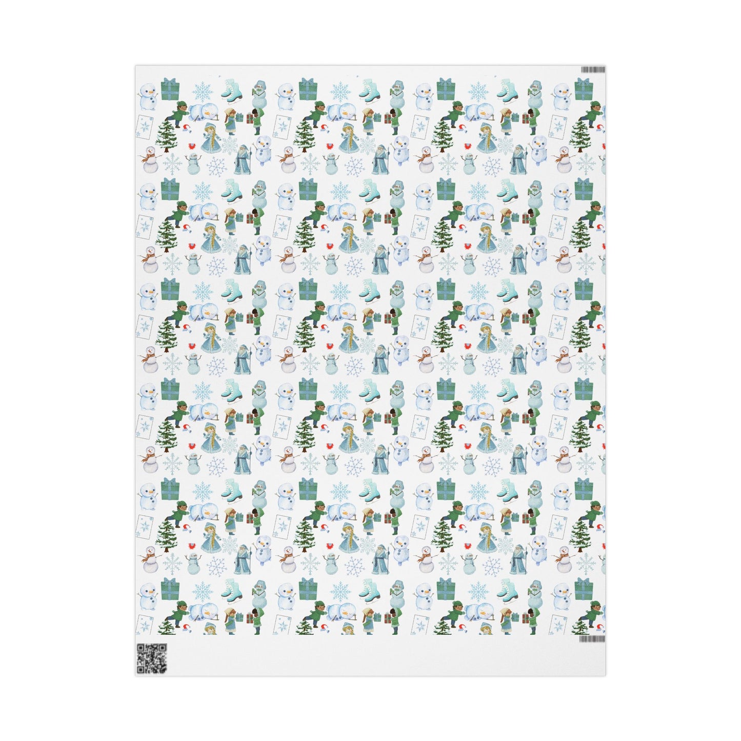 Wonderland Wrapping Paper Roll Snowman Winter Fun Gift Wrap Holiday Christmas Presents Children Festive Party