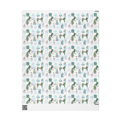 Wonderland Wrapping Paper Roll Snowman Winter Fun Gift Wrap Holiday Christmas Presents Children Festive Party