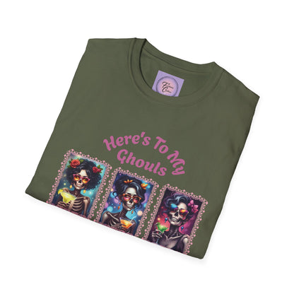 Halloween Ghouls T-Shirt, Day of the Dead Skeleton Shirt, Colorful Sugar Skull Tee, Fiesta Calavera Top, Halloween Skull Graphic T-Shirt Dia de Muertos Party Shirt