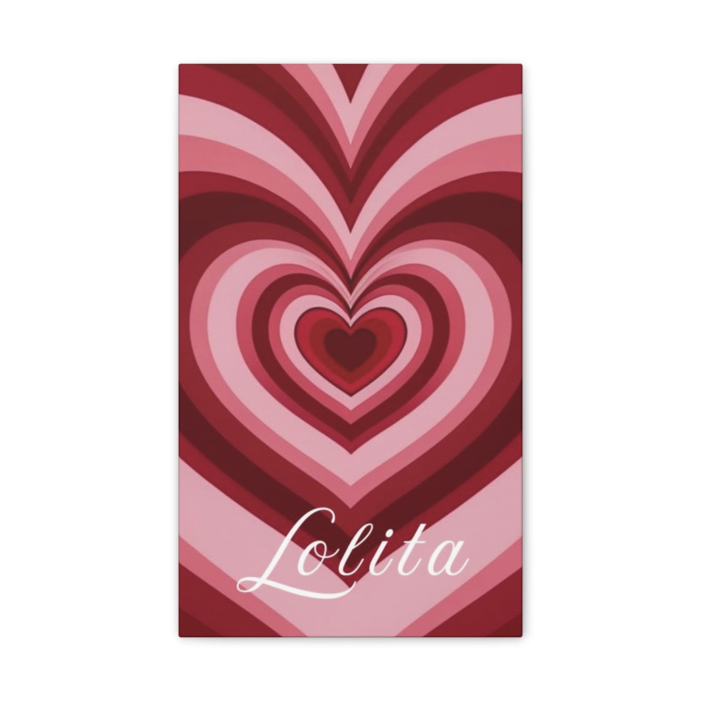 Heart Canvas Wall Art, Love Decor, Personalized Name Sign, Stretched Canvas Print, 0.75 Inch Depth, Customized Heart Design