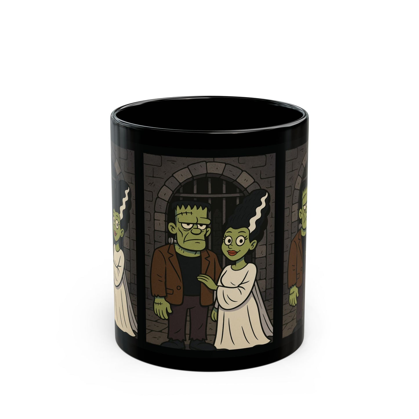 Creepy Cute Couple Mug, Frankenstein Couple Mug, Monster Love Coffee Cup, Horror Romance Drinkware, Frankenstein And Bride Gift,Scary Couple