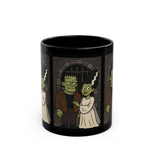 Creepy Cute Couple Mug, Frankenstein Couple Mug, Monster Love Coffee Cup, Horror Romance Drinkware, Frankenstein And Bride Gift,Scary Couple