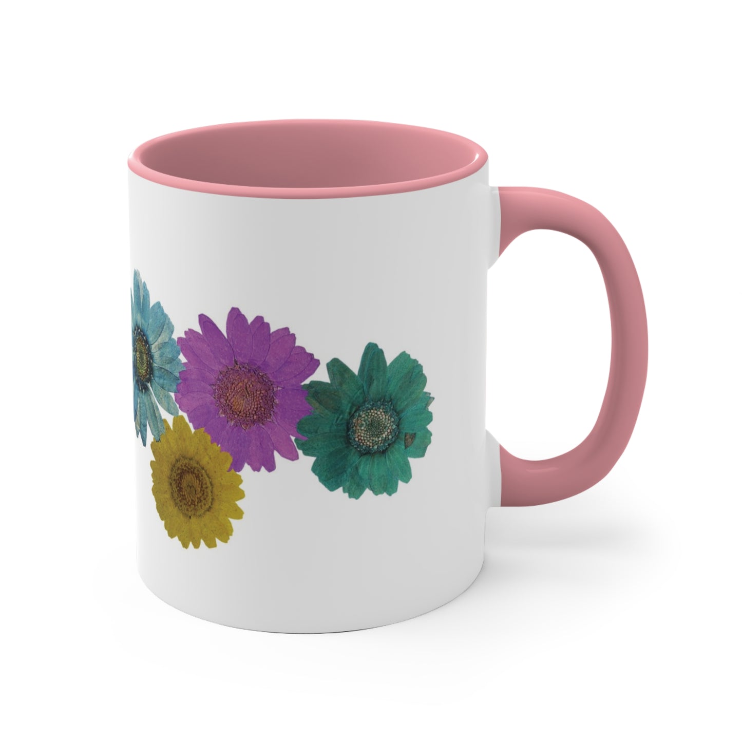 Colorful Daisy Coffee Mug, Boho Accent Mug, Mother’s Day Daisy Mug, Floral Accent Coffee Mug, Holiday Accent Coffee Cup, Nature Themed Mug,11oz Accent Mug