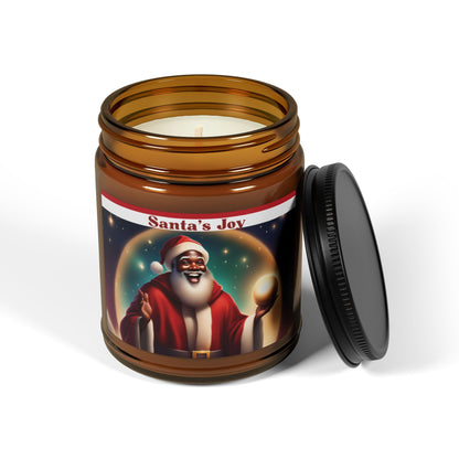 Santa's Joy Candle, Black Santa's Christmas Candle, Black Santa Candle, Scented Soy Xmas Candle, Scented Santa Candle