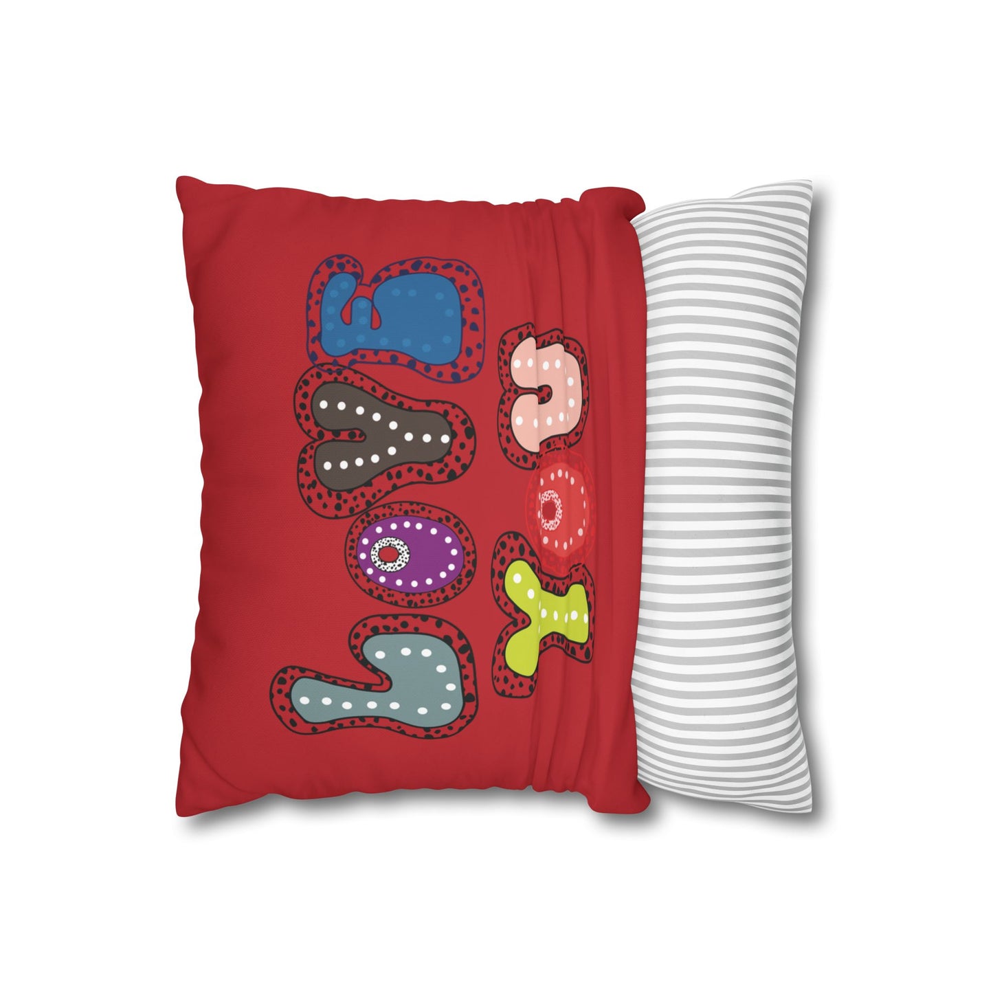 Red LOVE YOU  Butterflies Pillowcase, Colorful Polka Dot Valentines Day Decor, Dragonflies Red Throw Pillow Cover, Double-Sided Pillow Cover