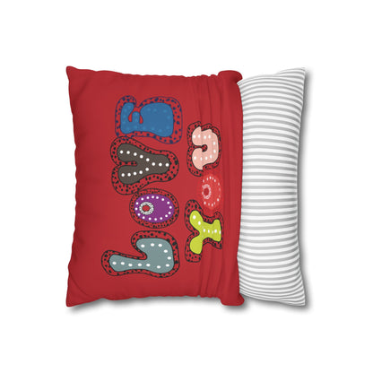 Red LOVE YOU  Butterflies Pillowcase, Colorful Polka Dot Valentines Day Decor, Dragonflies Red Throw Pillow Cover, Double-Sided Pillow Cover