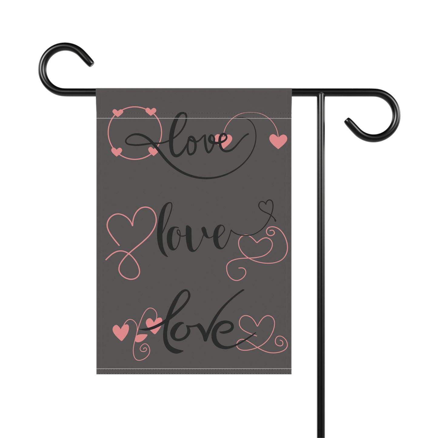 Welcome Love Garden Flag | Romantic Outdoor Yard Decoration | Heart Accent Seasonal House Flag | Valentine’s Day Porch Décor