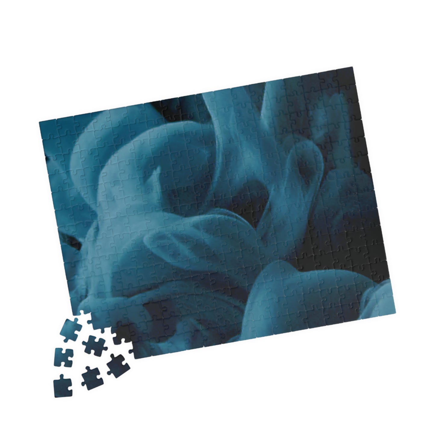 Smoky Blue Abstract Puzzle, Blue Vibrant Puzzle, Challenging Blue Puzzle, Blue Difficult Puzzle, Blue Gradient Puzzle, Difficult Blue Jigsaw