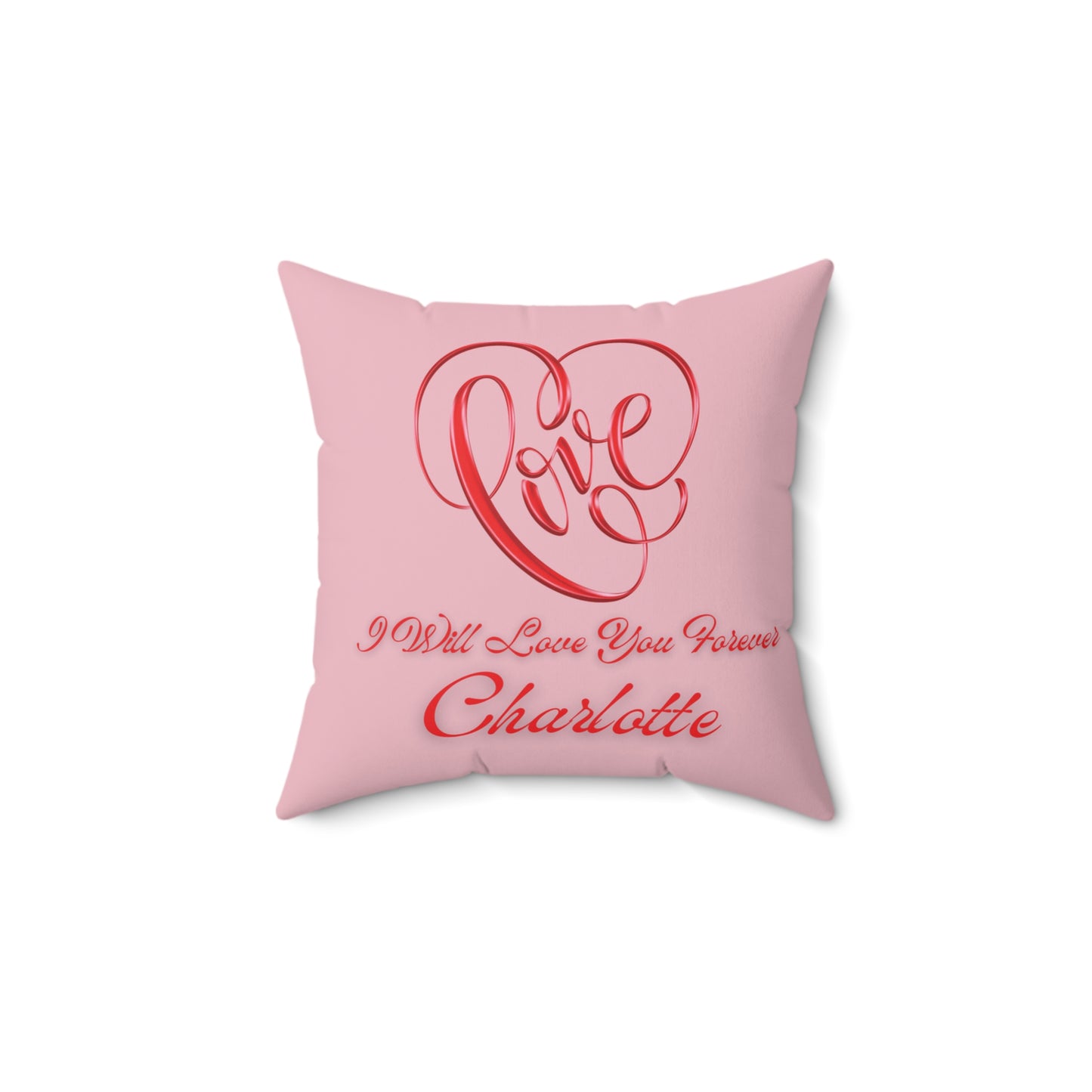Love Forever Pillow, Valentine Faux Suede Pillow, Romantic Throw Cushion, Heart Love Pillow, Personalized Heart Pillow,