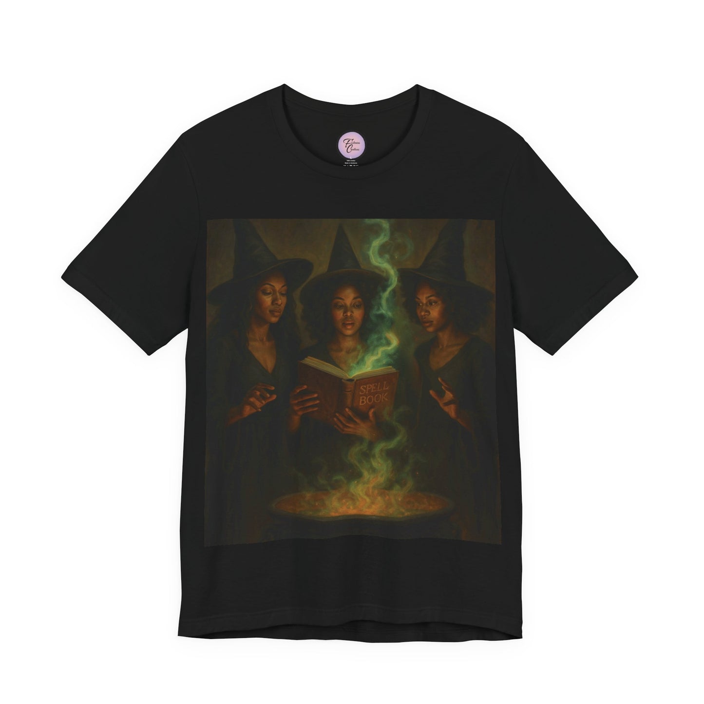 Witches Brew Tee Shirt, Witchy Trio Halloween T-Shirt: Spell Book & Cauldron Graphic Tee