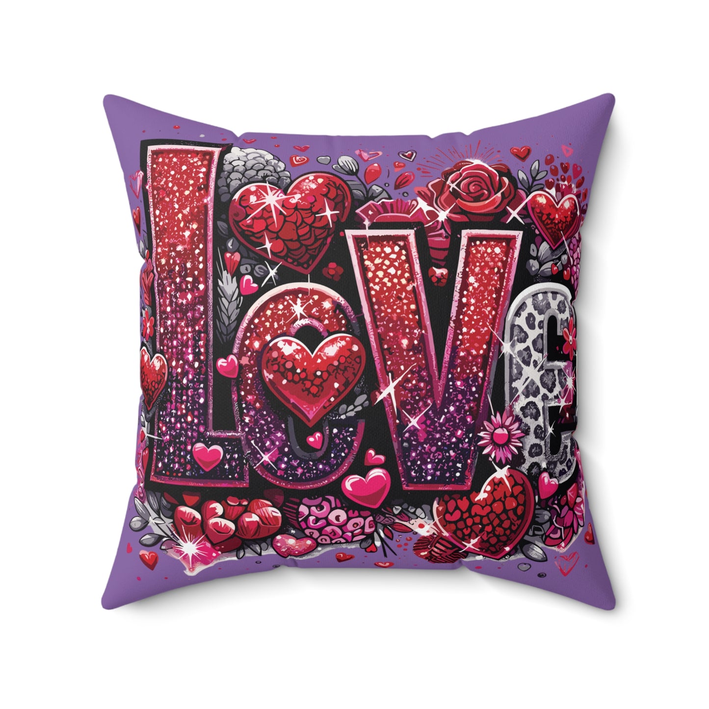 Graphic Love Pillow, Self Love Pillow, Love Theme Cushion, Romantic Love Cushion, Purple Love Pillow, Romantic Valentine Throw Pillow,  Couples Love Pillow, Valentine Couch Throw Pillow, Heart Pattern Pillow, Love Heart Pillow