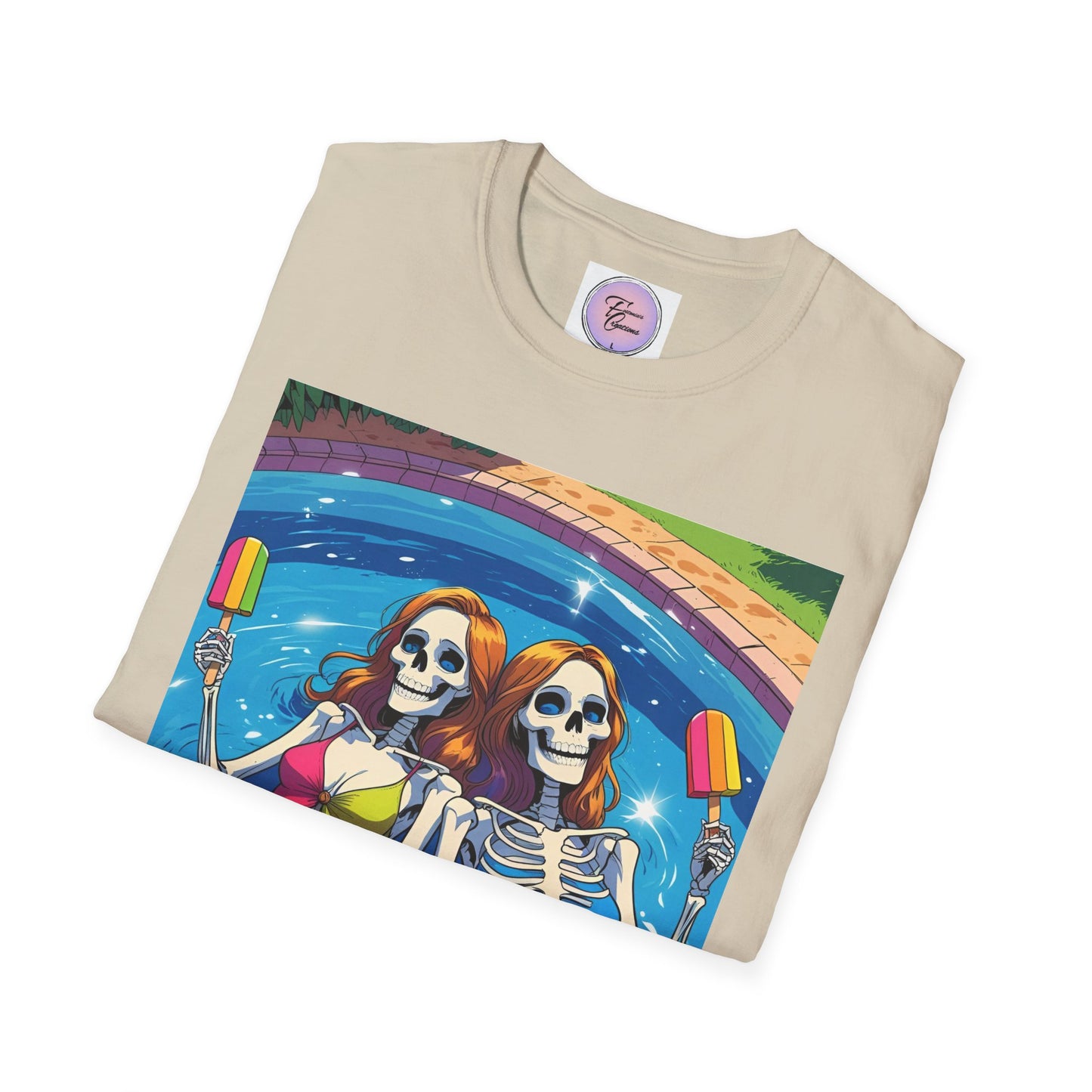 Summer Ween Skeleton Popsicle Shirt,  Halloween in July Pool Party Shirt, Bikini Skeleton Tee Shirt, Popsicle Skeleton Tee, Pool Vibes Skeleton Shirt, Skeleton Pool Party Tee, Summer Skeleton Pool Tee,