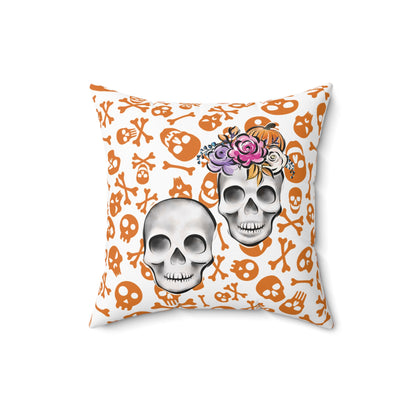Accent Skull Pillow, Day Of The Dead Pillow, Floral Skull Pillow, Skeleton Skull Pillow, Skull Throw Pillow, Décor Halloween Pillow, Skull Accent Pillow, Spooky Throw Pillow, Skull Pillow,