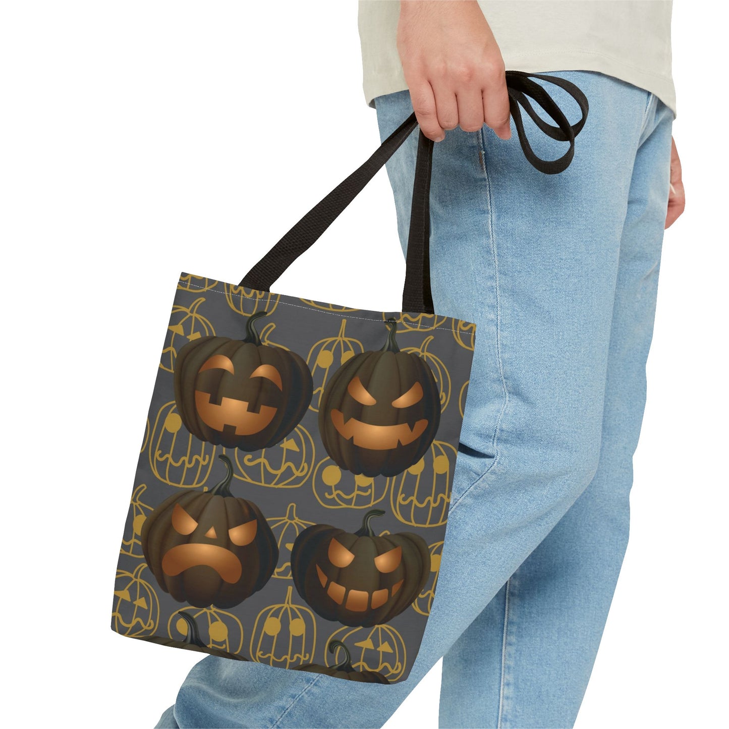 Pumpkin Tote Bag, Jack O Lantern Pumpkin Tote, Scary Pumpkin Bag, Halloween Pumpkin Canvas Gift Bag, Pumpkin Candy Tote, Spooky Pumpkin Bag