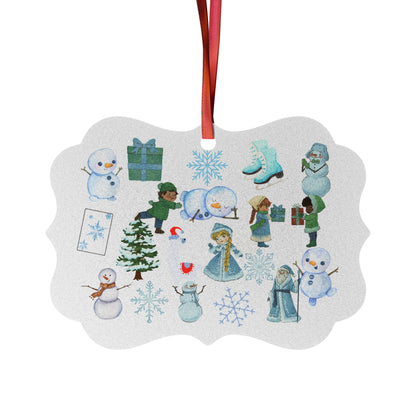 Frosty Scene Ornament, Snowy Scene Ornament, Holiday Cheer Ornament, Winter Theme Ornament, Winter Wonderland Ornament, Classic Holiday Ornament   Winter Theme Ornament 7326, Winter Wonderland Ornament 7519,