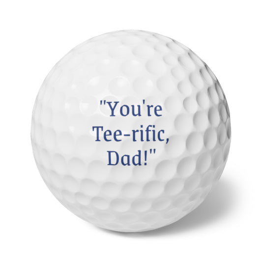 Tee rific Dad Gift, Tee-rific Golf Balls, Dads 6pcs Golf Balls, Cute Dad Golf Ball, Novelty Golf Balls, Golfer Dad Keepsake, Cute Golf Ball, Dad Funny Golf Balls, Fathers Day Golf Ball,