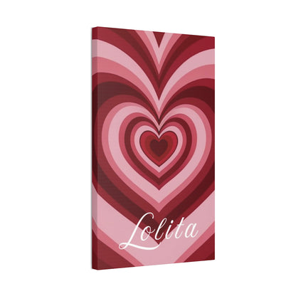 Heart Canvas Wall Art, Love Decor, Personalized Name Sign, Stretched Canvas Print, 0.75 Inch Depth, Customized Heart Design