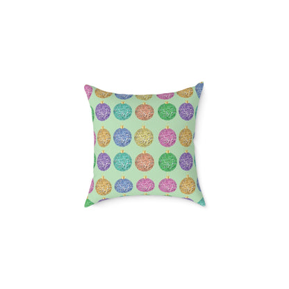 Multicolor Christmas Cushion, Christmas Ornament Cushion, Colorful Holiday Pillow, Ornament Print Pillow, Holiday Themed Throw Pillow, Colorful Christmas Pillow