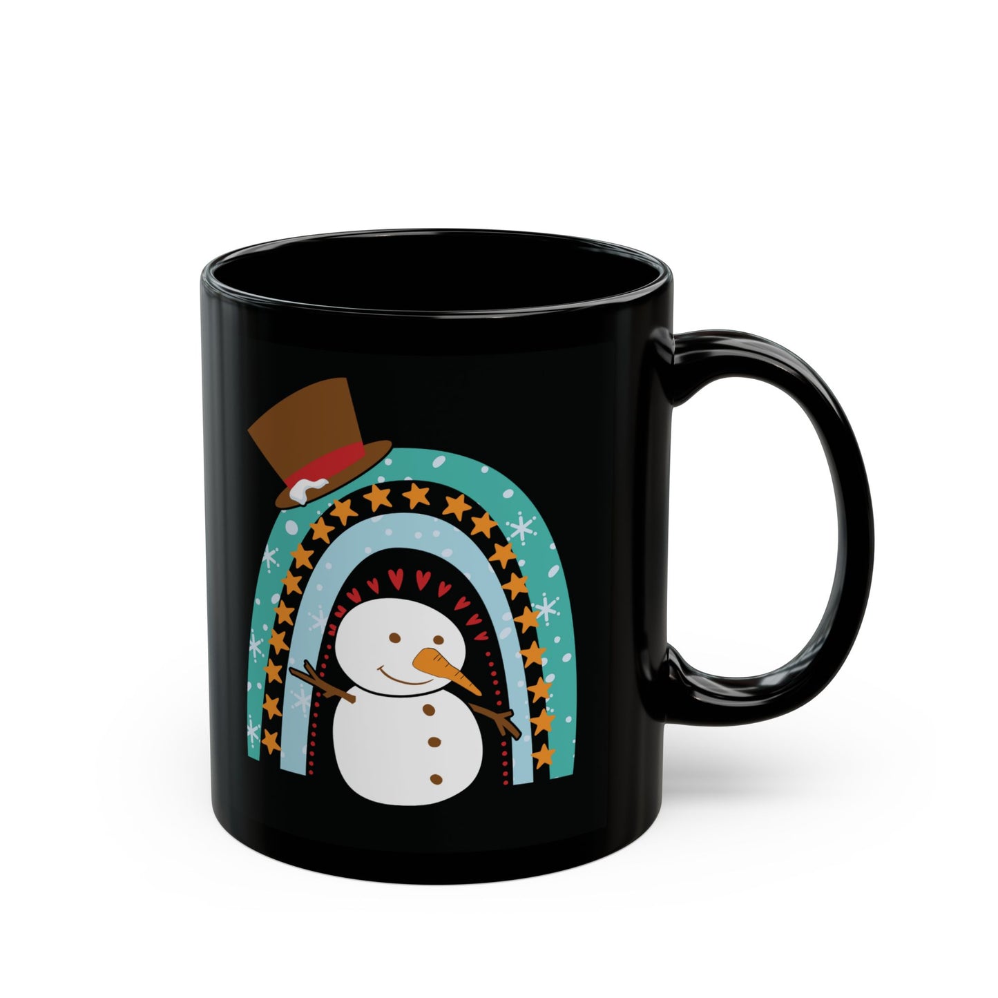 Snowman Rainbow Mug, Rainbow Snowman Mug,  Winter Wonderland Stocking Stuffer, Christmas Rainbow Mug, Xmas Snowman Mug, Cute Christmas Snowman Mug,  Snowman Coffee Cup, Snowman Winter Mug
