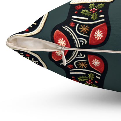 Christmas Cookie Pillow, Holiday Treat Cushion, Festive Christmas Tree & Holly Decor, Cozy Winter Throw Pillow, Whimsical Holiday Accent