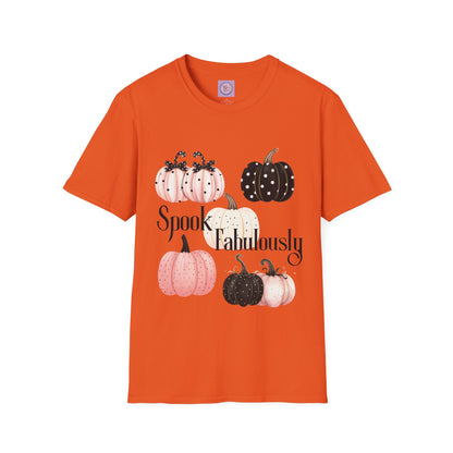 Spook Fabulously Shirt, Polka Dots Pumpkin Shirt, Fashionable Pumpkin Shirt,  Fabulous Pumpkin Tee Shirt, Fancy Pumpkin Shirt, Stylish Halloween Tee, Spook Fabulous Halloween Tee Shirt, Pink Pumpkin Halloween Shirt