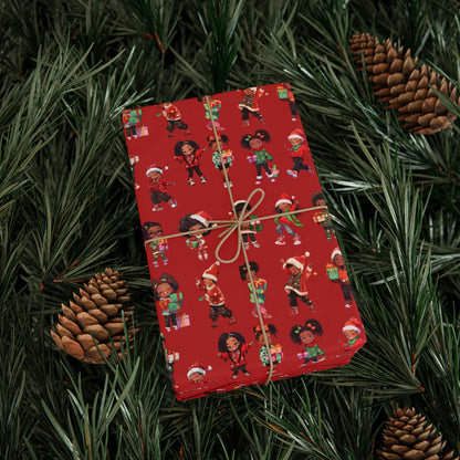 Afrocentric Holiday Paper, Cultural Christmas Wrapping Paper, Diverse Wrapping Paper, African American Christmas Wrapping Paper, Cultural Gift Wrap, Afrocentric Wrap, Children Christmas Wrapping Paper, Ethnic Gift Wrap