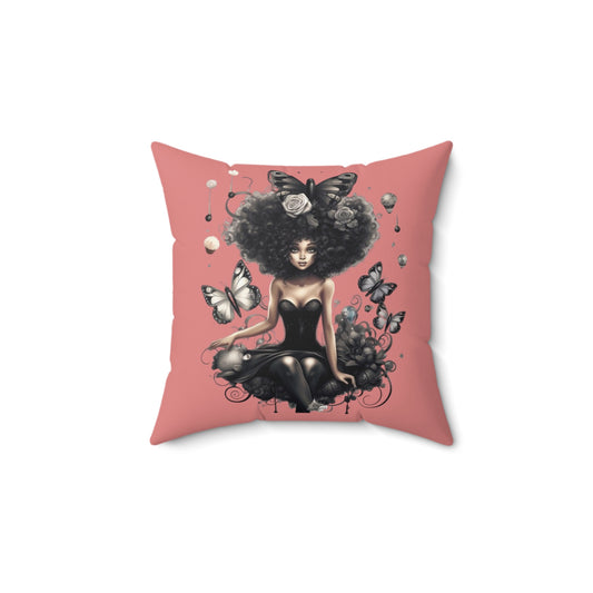 African American Mystical Butterfly Accent Pillow| Black Women Accent Pillow,