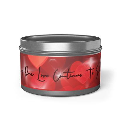 May Our Love Continue To Shine, Romantic Scented Candle in Tin | Valentine's Gift, Anniversary, Couple Keepsake