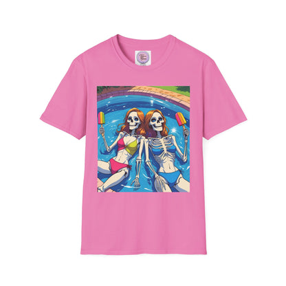 Summer Ween Skeleton Popsicle Shirt,  Halloween in July Pool Party Shirt, Bikini Skeleton Tee Shirt, Popsicle Skeleton Tee, Pool Vibes Skeleton Shirt, Skeleton Pool Party Tee, Summer Skeleton Pool Tee,