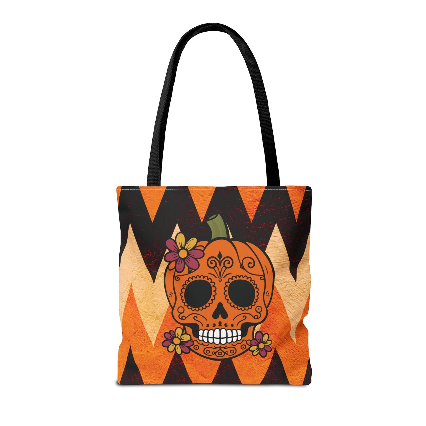 Halloween Pumpkin Skull Canvas Tote Bag