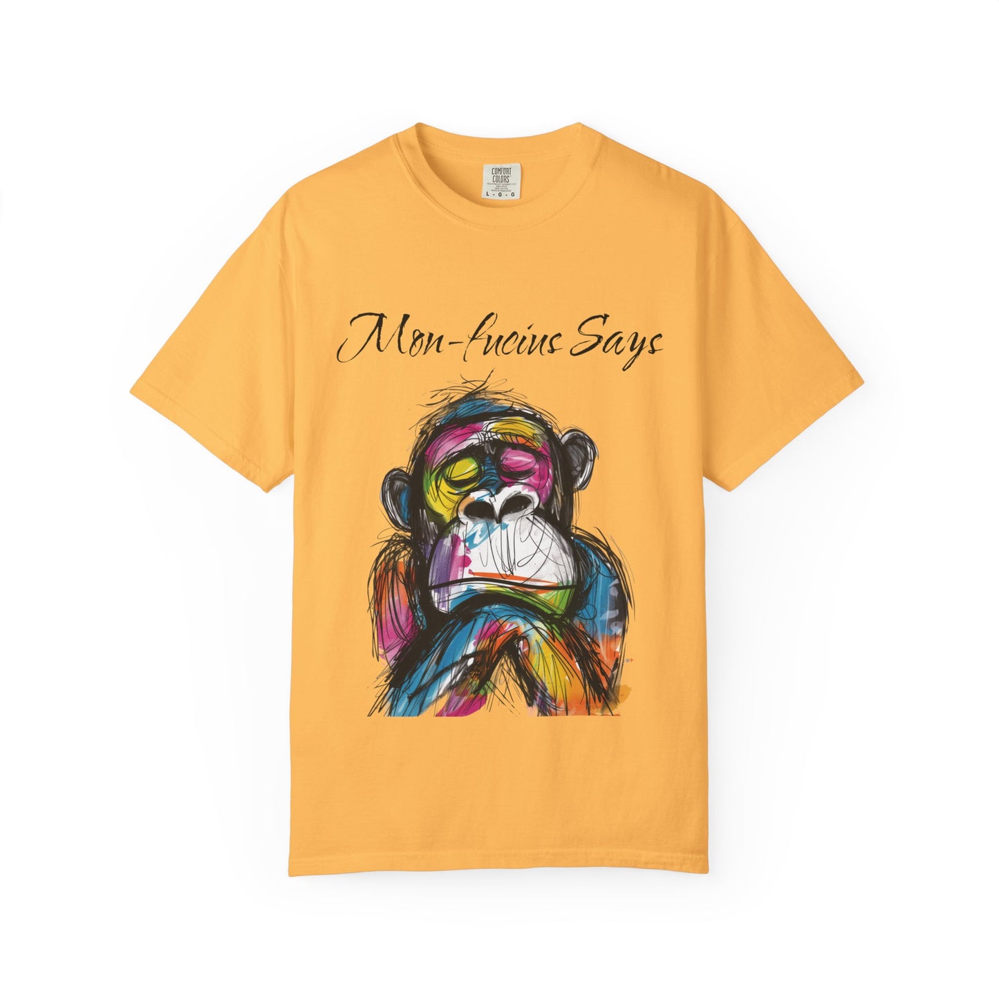 Mon Fucius Tee, Chill Vibe Monkey Shirt, Pop Art Monkey Tee Shirt, Abstract Monkey Shirt, Artistic Monkey Shirt, Bold Print Monkey Tee, Urban Style Monkey Tee Shirt