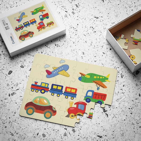 Kids Automobile Jigsaw Puzzle, Preschool Vehicle Puzzle, Transportation Jigsaw Puzzle, Colorful Children Puzzle, Toddlers Vehicle Puzzle.