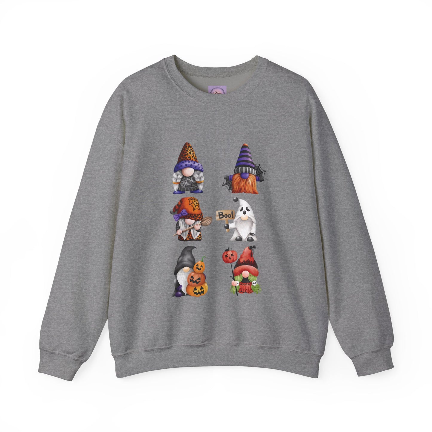 Spooky Gnome Sweatshirt, Double-Sided Halloween Gnome Pullover, Gnome Themed Apparel, Halloween Gnome Crewneck, Halloween Gnome Pullover,  Spooky Gnome Shirt, Unisex Gnome Sweatshirt