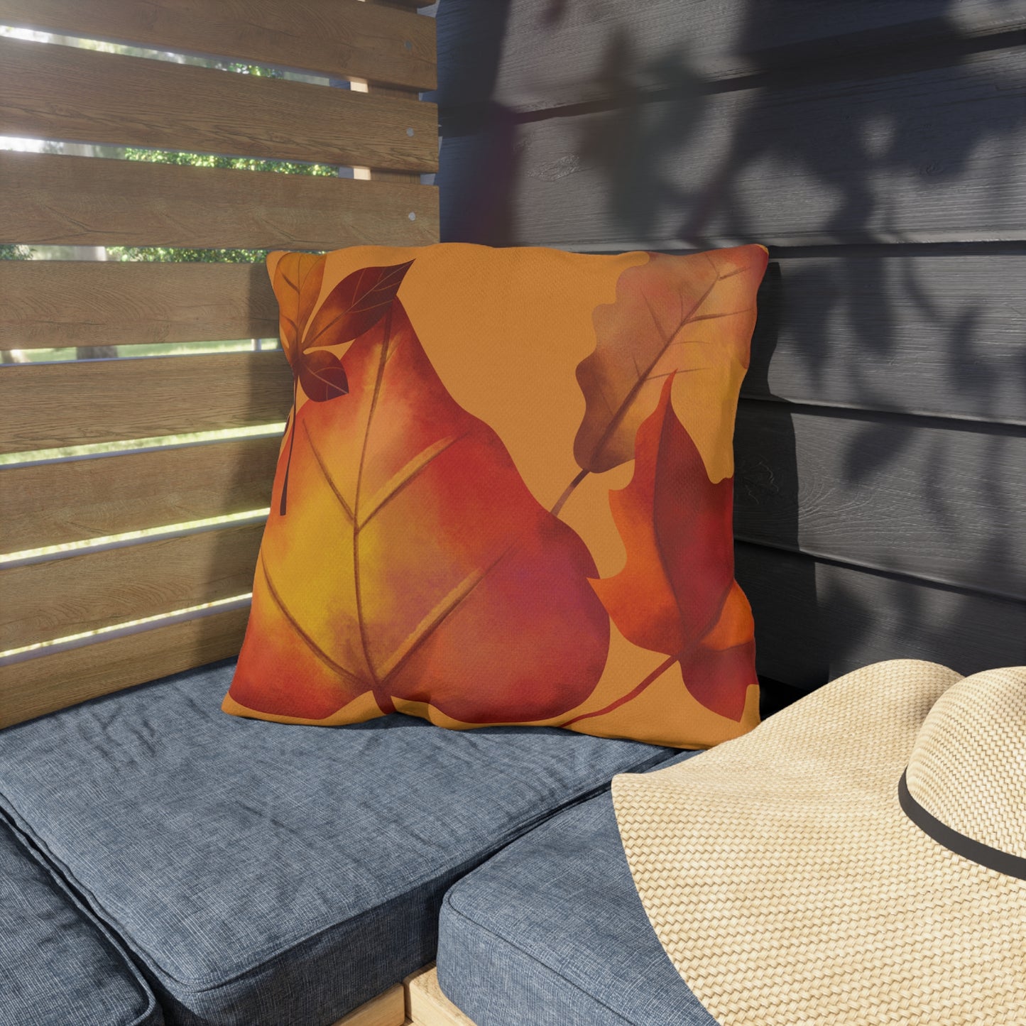 Autumn Leaves Throw Pillow, Fall Decorative Cushion, Thanksgiving Home Décor, Cozy Farmhouse Pillow, Seasonal Accent Cushion