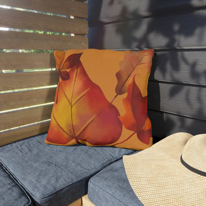 Autumn Leaves Throw Pillow, Fall Decorative Cushion, Thanksgiving Home Décor, Cozy Farmhouse Pillow, Seasonal Accent Cushion