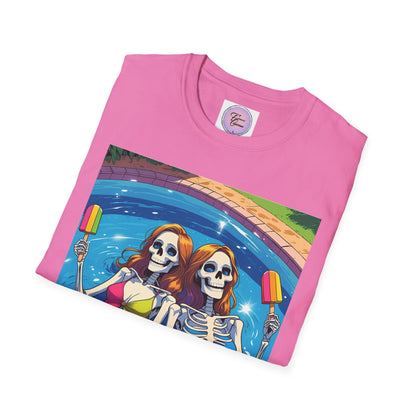 Summer Ween Skeleton Popsicle Shirt,  Halloween in July Pool Party Shirt, Bikini Skeleton Tee Shirt, Popsicle Skeleton Tee, Pool Vibes Skeleton Shirt, Skeleton Pool Party Tee, Summer Skeleton Pool Tee,