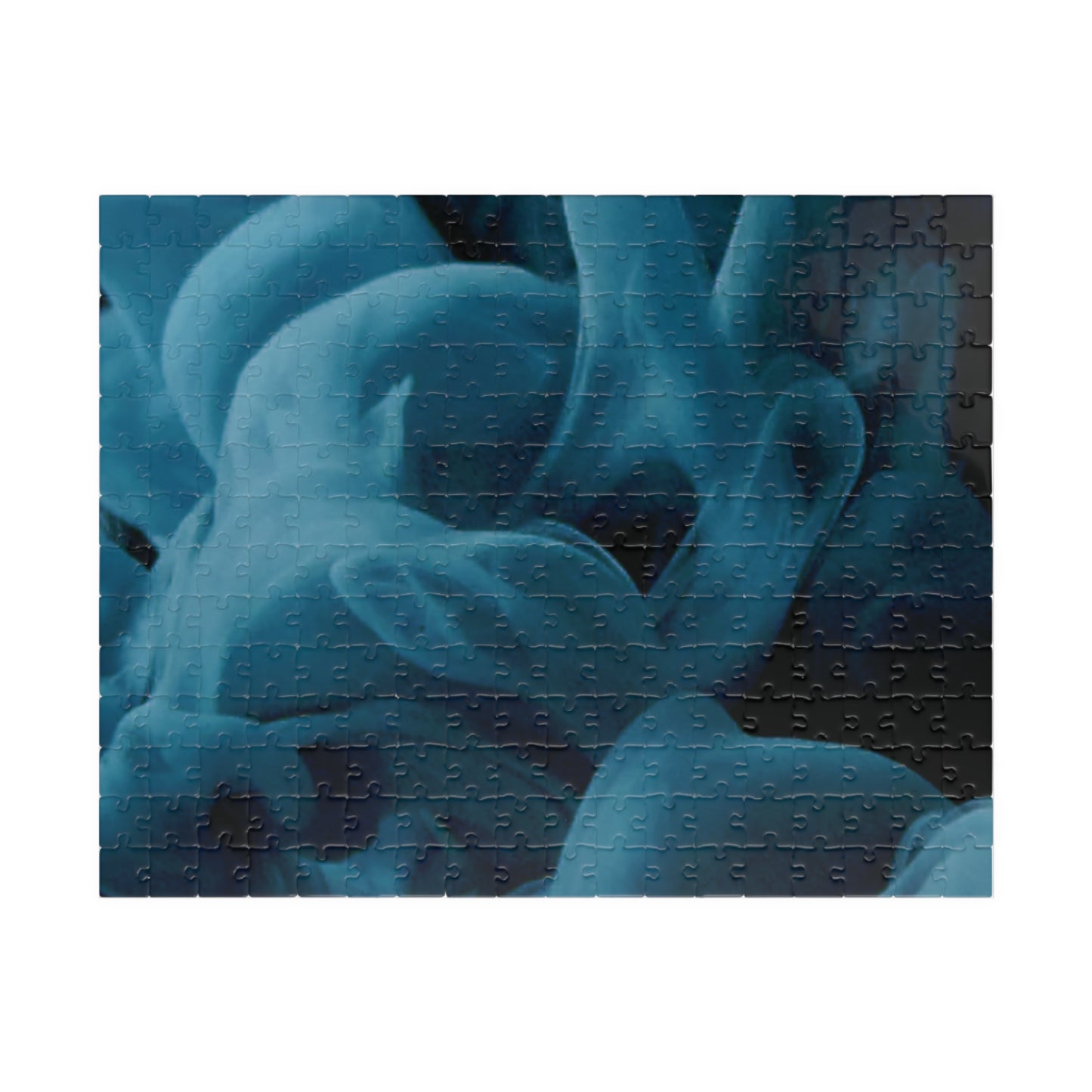 Smoky Blue Abstract Puzzle, Blue Vibrant Puzzle, Challenging Blue Puzzle, Blue Difficult Puzzle, Blue Gradient Puzzle, Difficult Blue Jigsaw