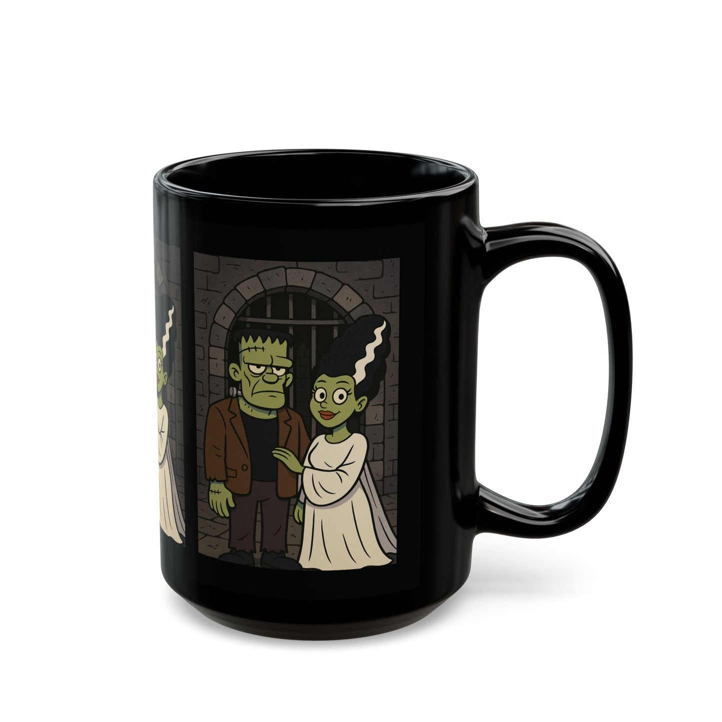 Creepy Cute Couple Mug, Frankenstein Couple Mug, Monster Love Coffee Cup, Horror Romance Drinkware, Frankenstein And Bride Gift,Scary Couple