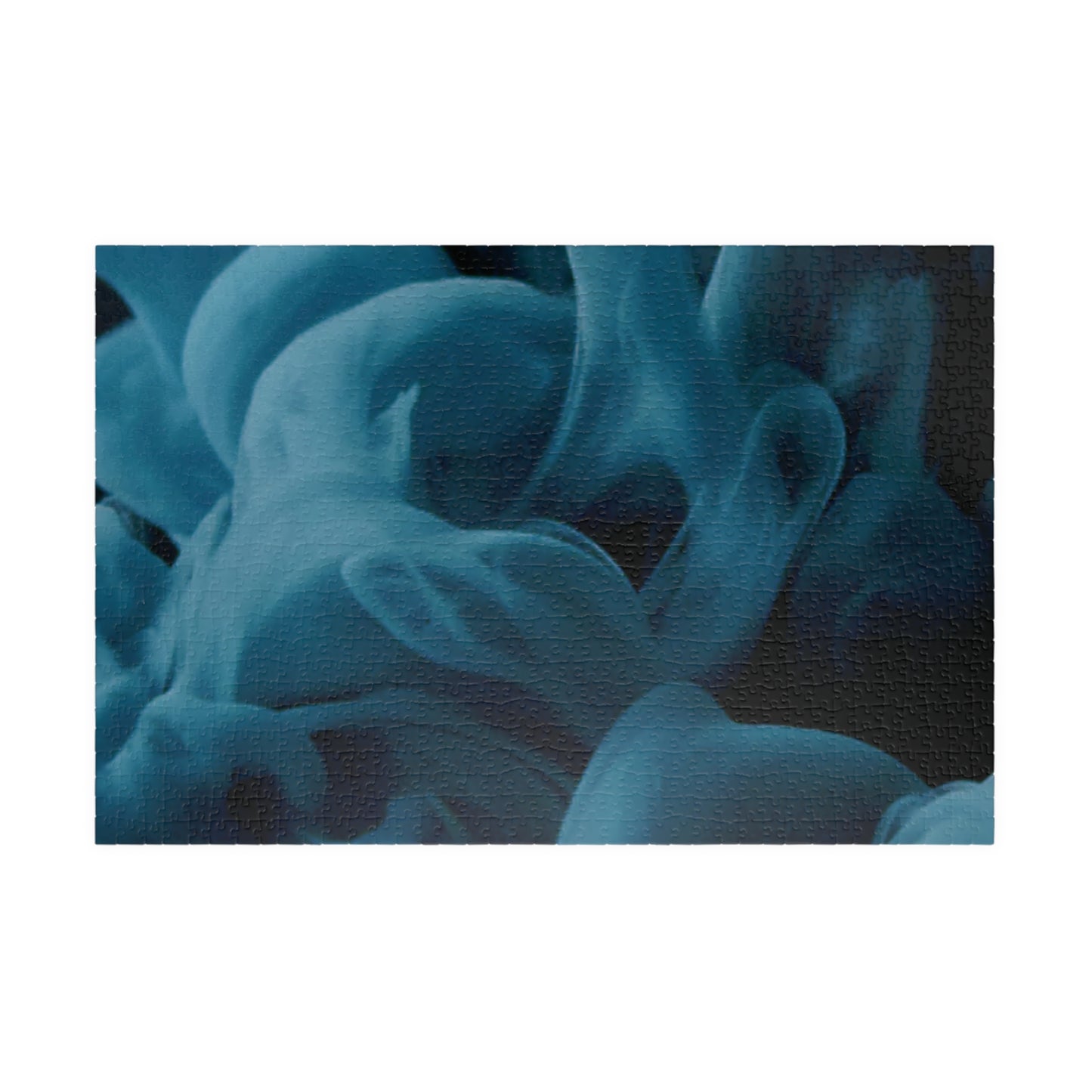 Smoky Blue Abstract Puzzle, Blue Vibrant Puzzle, Challenging Blue Puzzle, Blue Difficult Puzzle, Blue Gradient Puzzle, Difficult Blue Jigsaw