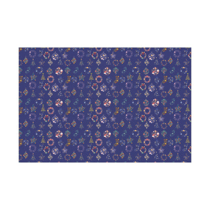 Blue Ornaments Wrapping Paper