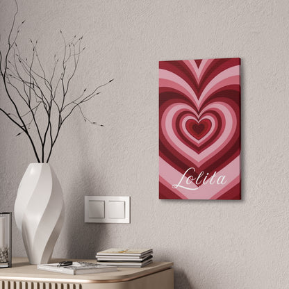 Heart Canvas Wall Art, Love Decor, Personalized Name Sign, Stretched Canvas Print, 0.75 Inch Depth, Customized Heart Design