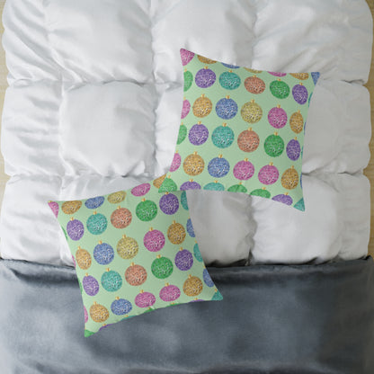 Multicolor Christmas Cushion, Christmas Ornament Cushion, Colorful Holiday Pillow, Ornament Print Pillow, Holiday Themed Throw Pillow, Colorful Christmas Pillow