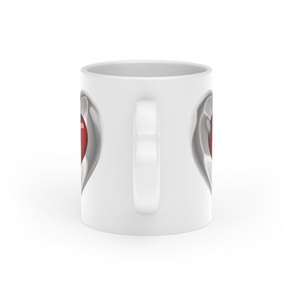 Heart Shaped Handle Mug, Romantic Handle Mug, 3D Heart Mug, Heart Handle Mug, Heart-Shaped Mug, Love Handle Mug, Valentine Handle Mug, Romantic Heart Mug, Love Themed Mug, Red Heart Mug, Romantic Coffee Mug