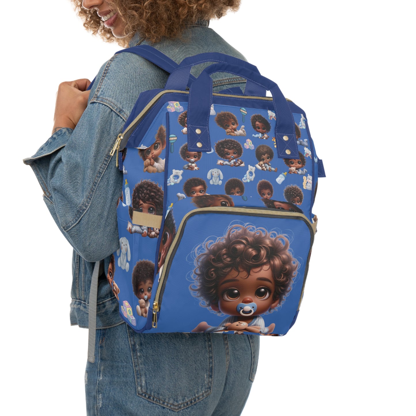 African Boy Diaper Backpack, African American Baby Boy Diaper Backpack, Afrocentric Baby Boy Diaper Bag, Multifunctional African Baby Boy Diaper Bag, Black Baby Boy Diaper Bag Backpack
