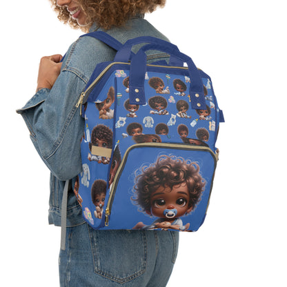 African Boy Diaper Backpack, African American Baby Boy Diaper Backpack, Afrocentric Baby Boy Diaper Bag, Multifunctional African Baby Boy Diaper Bag, Black Baby Boy Diaper Bag Backpack